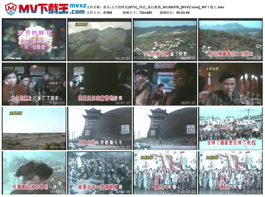佚名-五月的鲜花(MTV)_国语_流行歌曲_MC300378